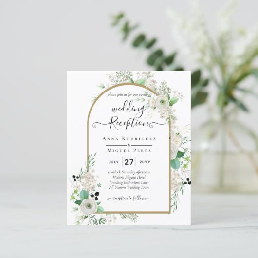 Summer White Roses Emerald Sage Greenerity WEDDING (Stehend Vorderseite)