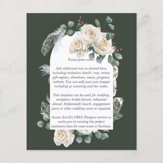 Summer White Roses Emerald Sage Greenerity WEDDING (Rückseite)