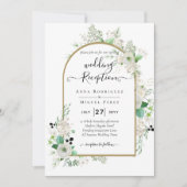 Summer White Roses Emerald Sage Greenerity WEDDING Einladung (Vorderseite)