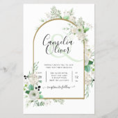 Summer White Roses Emerald Sage Greenerity WEDDING Flyer (Vorne)