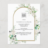 Summer White Roses Emerald Sage Greenerity WEDDING Flyer (Hinten)