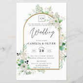 Summer White Roses Emerald Sage Greenerity WEDDING Flyer (Vorne)
