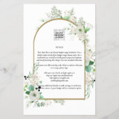 Summer White Roses Emerald Sage Greenerity WEDDING Flyer (Hinten)