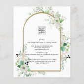 Summer White Roses Emerald Sage Greenerity WEDDING Flyer (Hinten)
