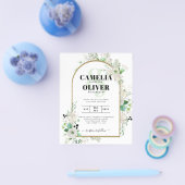 Summer White Roses Emerald Sage Greenerity WEDDING Flyer (Einzeln)