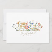 Summer Widlflower Boho Wedding Vielen Dank Dankeskarte (Vorderseite)
