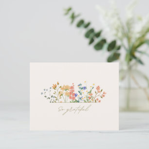 Summer Widlflower Boho Wedding Vielen Dank Postkarte