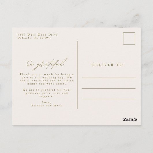 Summer Widlflower Boho Wedding Vielen Dank Postkarte (Rückseite)