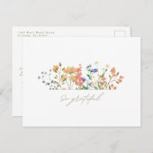 Summer Widlflower Boho Wedding Vielen Dank Postkarte (Vorne/Hinten)