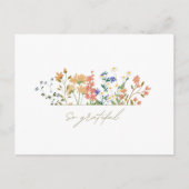 Summer Widlflower Boho Wedding Vielen Dank Postkarte (Vorderseite)