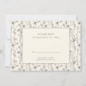 Summer Wild Blume nahtlose Muster RSVP Karte (Vorderseite)