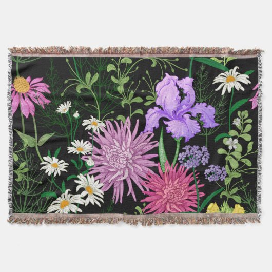Summer Wild Blume Nahtlose Sketch Decke (Vorderseite)