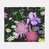 Summer Wild Blume Nahtlose Sketch Fleecedecke (Vorderseite (Horizontal))