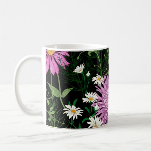 Summer Wild Blume Nahtlose Sketch Kaffeetasse (Links)