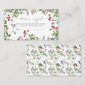 Summer Wildblume Baby Duschdusche Windeln Raffle Visitenkarte (Vorne/Hinten)