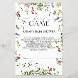 Summer Wildblume Baby Dusche Bingo Game Flyer