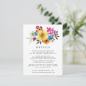 Summer Wildblume Boho Wedding Guest Details Begleitkarte (Stehend Vorderseite)