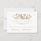 Summer Wildblume Boho Wedding RSVP (Vorderseite)