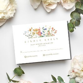 Summer Wildblume Boho Wedding RSVP Karte
