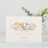 Summer Wildblume Boho Wedding Save The Date (Stehend Vorderseite)