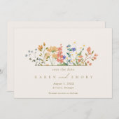 Summer Wildblume Boho Wedding Save The Date (Vorne/Hinten)