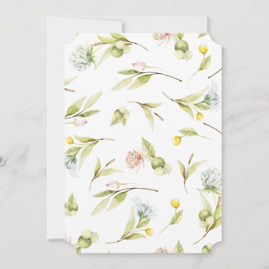 Summer Wildblume Bouquet Brautparty Einladung (Rückseite)