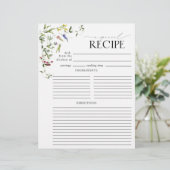 Summer Wildblume Brautparty Rezept Binder Page (Stehend Vorderseite)