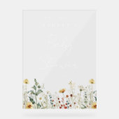 Summer Wildblume Field Baby Dusche Acrylschild (Vorderseite)