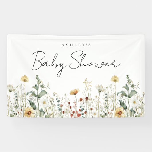 Summer Wildblume Field Baby Dusche Banner (Horizontal)