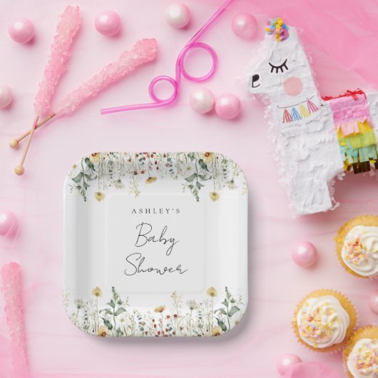 Summer Wildblume Field Baby Dusche Pappteller (Party)