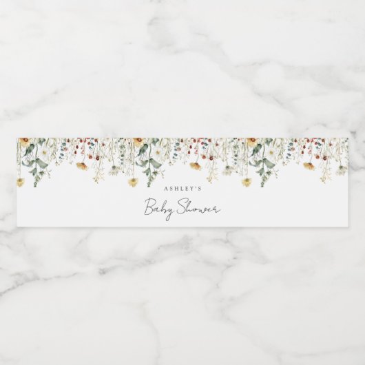 Summer Wildblume Field Baby Dusche Wasserflaschenetikett (Einzelnes Label)