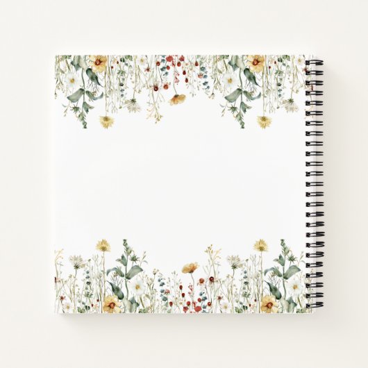 Summer Wildblume Field Wedbook Notizblock (Rückseite)
