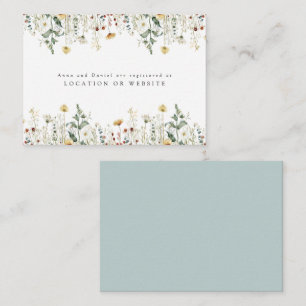 Summer Wildblume Field Wedding Registry Begleitkarte