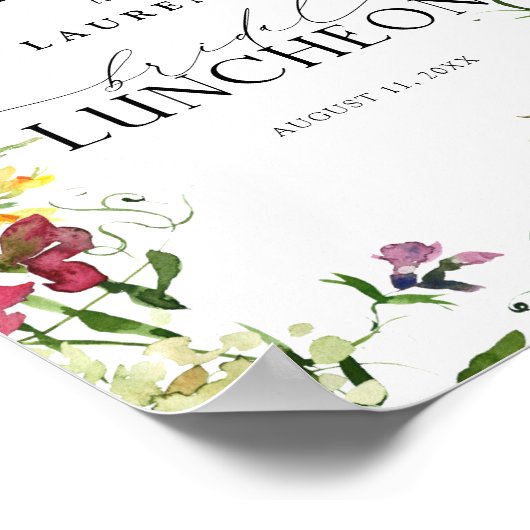 Summer Wildblume Floral Bridal Luncheon Willkommen Poster (Ecke)