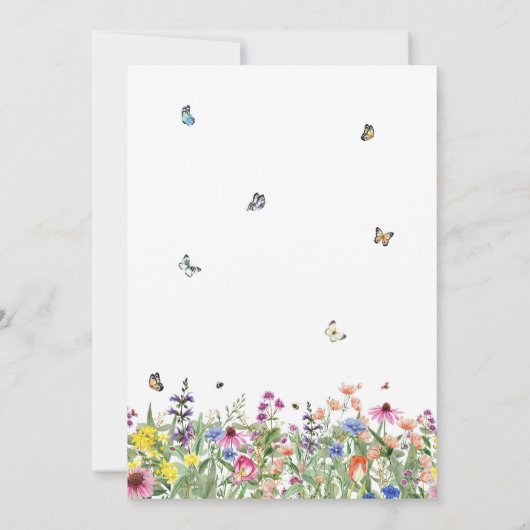 Summer Wildblume Garden Brautparty Einladung (Rückseite)
