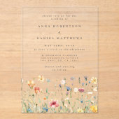 Summer Wildblume Garden Wedding Acryleinladungen (Vorderseite)