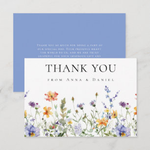 Summer Wildblume Garden Wedding Danke Card