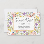 Summer Wildblume Meadow Baby Dusche Save The Date (Vorderseite)
