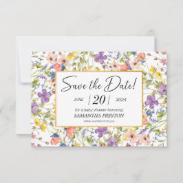 Summer Wildblume Meadow Baby Dusche Save The Date