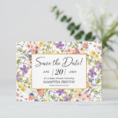 Summer Wildblume Meadow Baby Dusche Save The Date (Stehend Vorderseite)