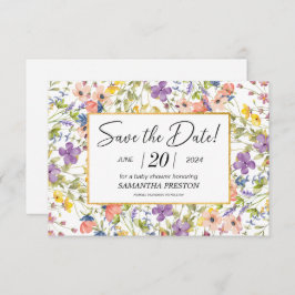Summer Wildblume Meadow Baby Dusche Save The Date