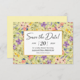 Summer Wildblume Meadow Baby Dusche Save The Date