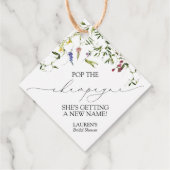 Summer Wildblume Mini Champagne Flasche Geschenkanhänger (Rückseite)