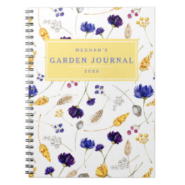 Summer Wildblume Pattern Gartage Journal Notizblock