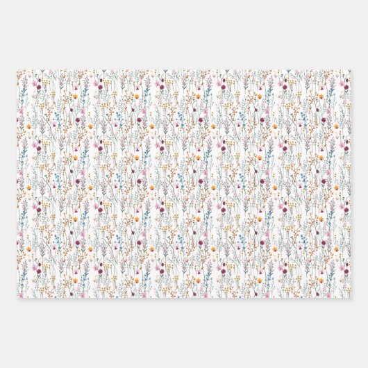 Summer Wildblume Pattern Geschenkpapier Set (Vorderseite 3)
