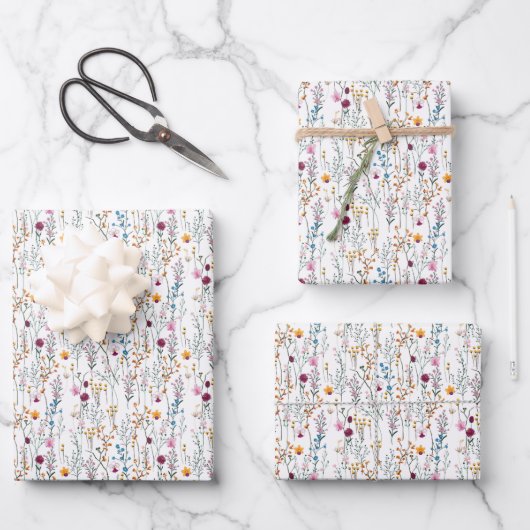Summer Wildblume Pattern Geschenkpapier Set (Vorderseite)