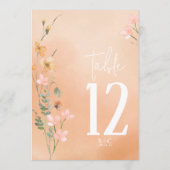 Summer Wildblume Tischnummer V2 Apricot ID1023 (Rückseite)