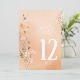 Summer Wildblume Tischnummer V2 Apricot ID1023