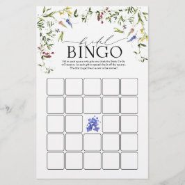 Summer Wildblume Watercolor Bridal Bingo Game