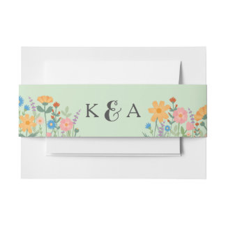 Summer Wildblume Wedding Einladung Bauchband Einladungsbanderole